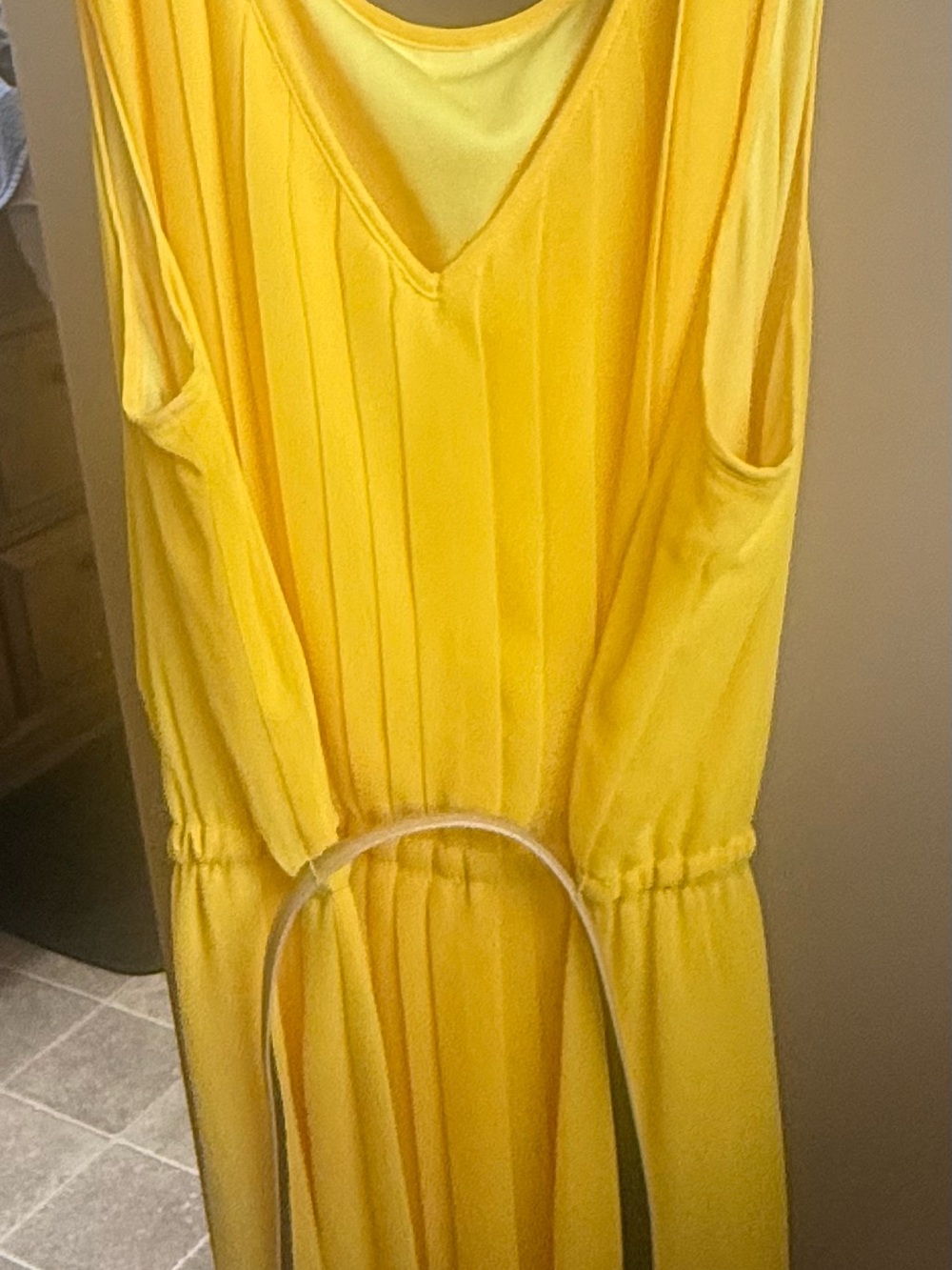 Jessica Simpson Bright Yellow Pleated Mini Dress - Picture 2 of 4